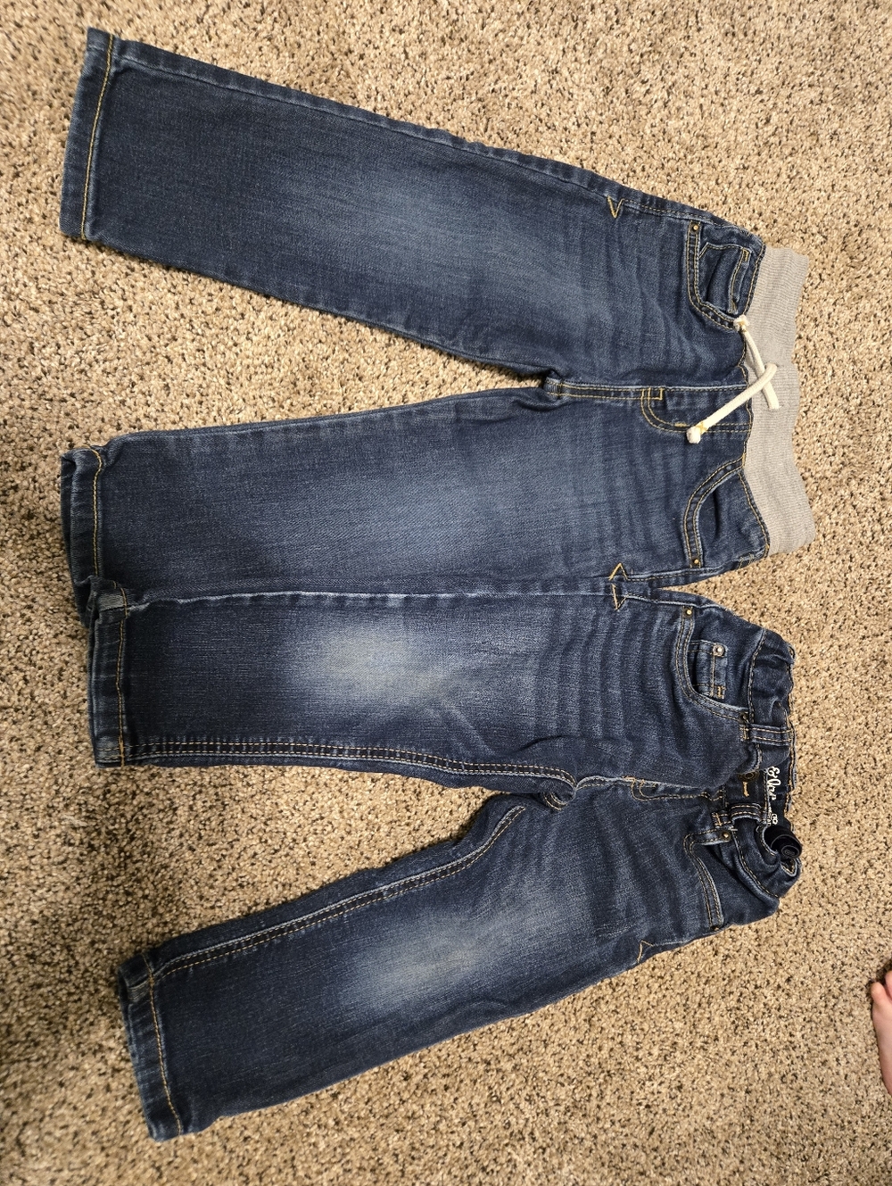 Cat & Jack Boys Kids Dark Wash Blue Denim Pull-On Pants - Set of 2